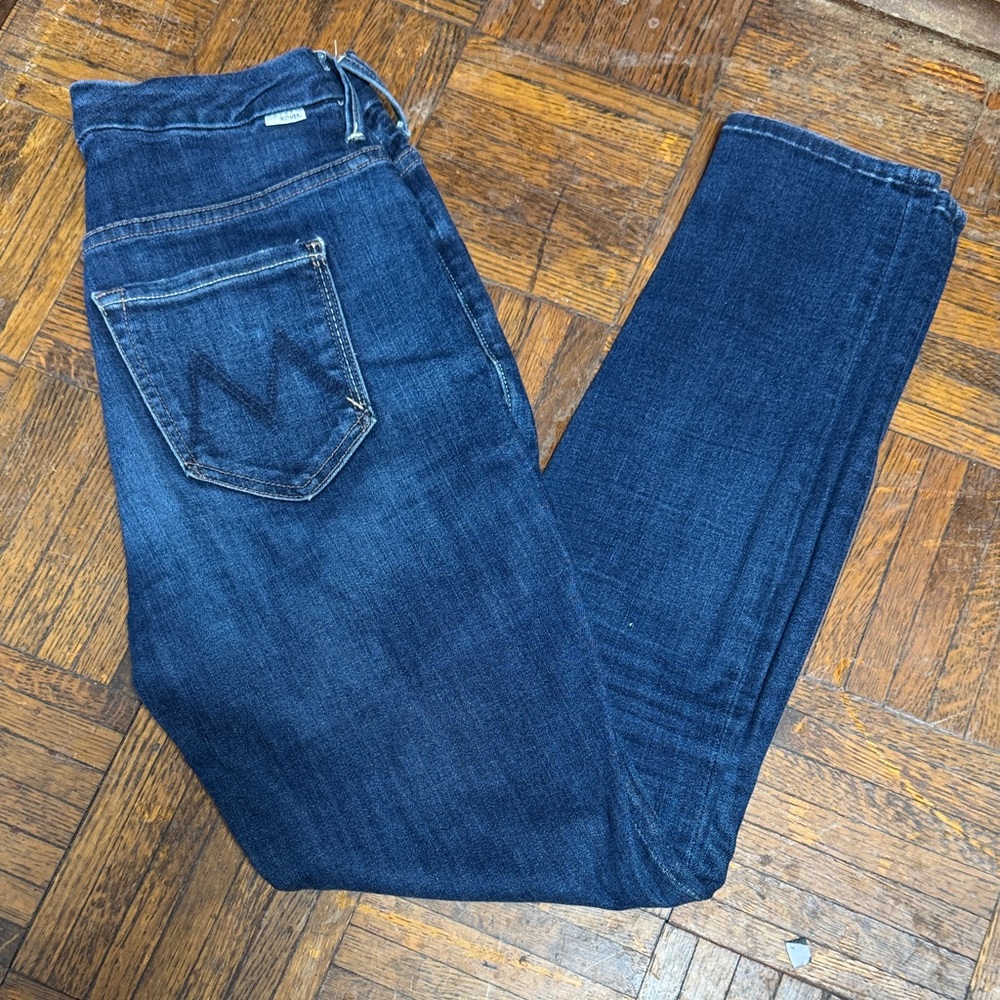 MOTHER Skinny Jeans in Dark Blue